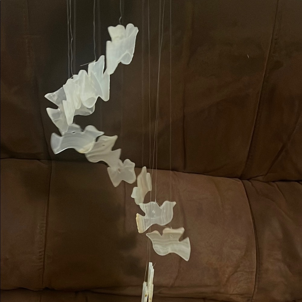 White Hanging Bird Mobile